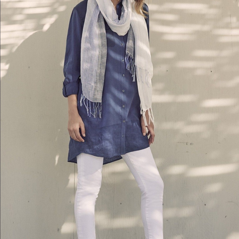 Caslon Mixed Media Roll Sleeve Tunic